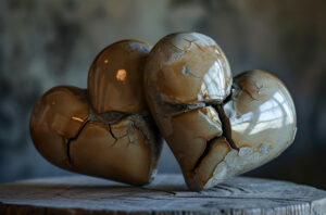 gebroken hart sculptuur