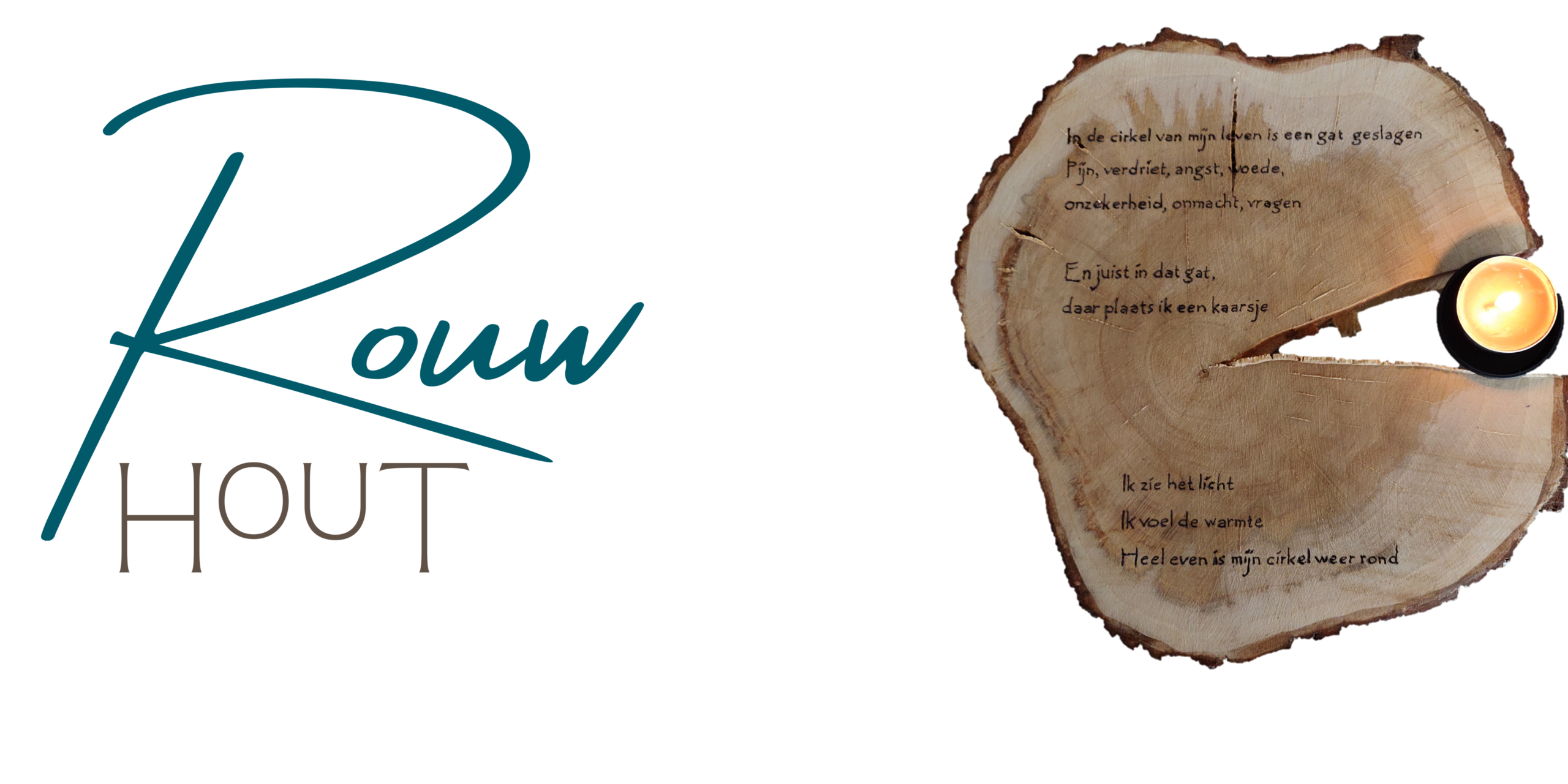 Logo en herinnerings-item van hout voor nabestaanden