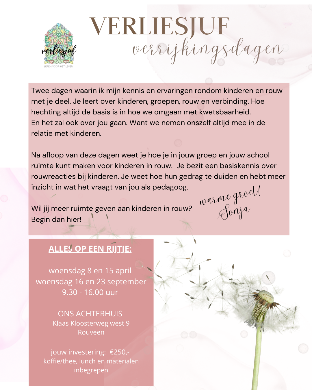 training pedagogen/leerkrachten, rouw en verlies bij kinderen.